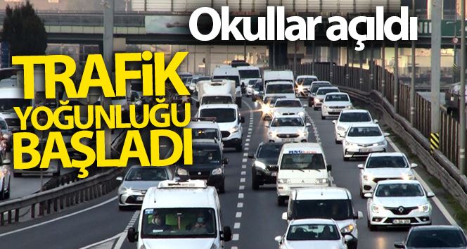 Okulların açılmasıyla İstanbul’da trafik yoğunluğu yaşandı