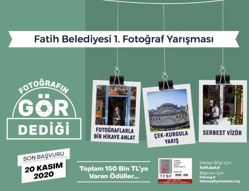 Fatih Belediyesi Fotoğraf Yarışmasına başvurular devam ediyor
