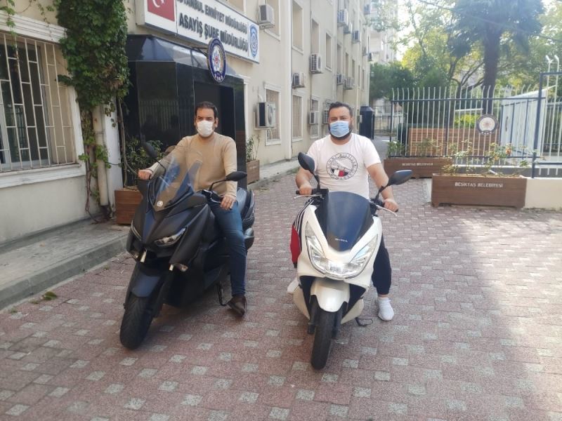 Polis çalınan motorları gün içerisinde bulup teslim etti