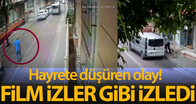 Dükkana giren hırsızları film izler gibi izledi