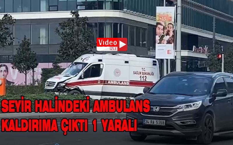 (Özel) Sarıyer’de ambulans kaldırıma çıktı: 1 yaralı