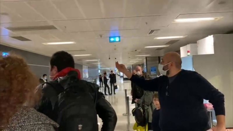 (Özel)Sabiha Gökçen Havalimanı’nda yolcular ile görevliler arasında korona testi pahalı tartışması
