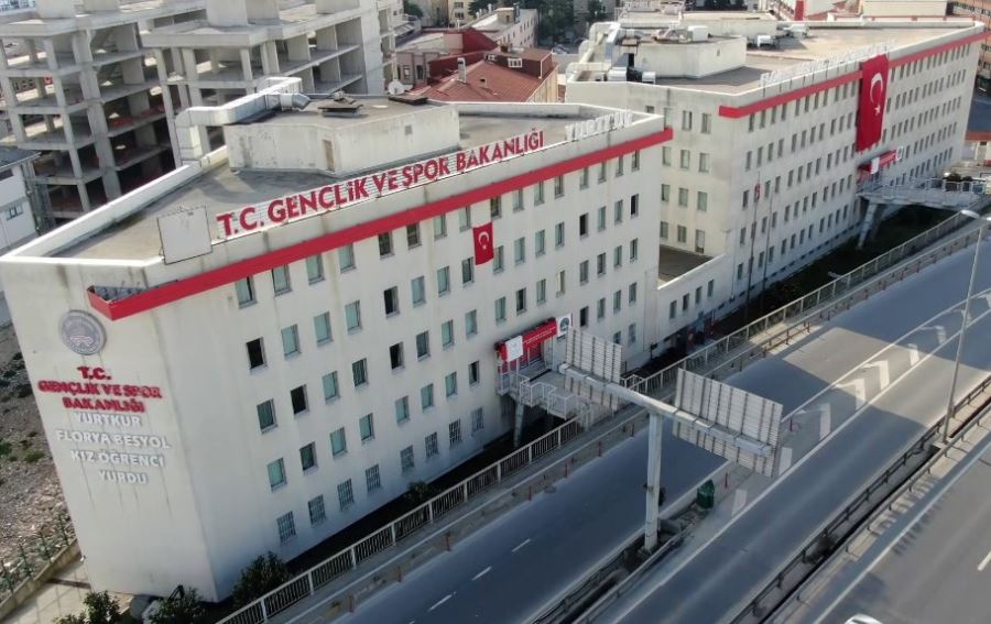 Karantina yurtları drone ile görüntülendi