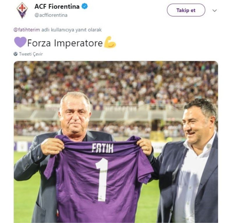Fiorentina’dan Fatih Terim’e destek mesajı
