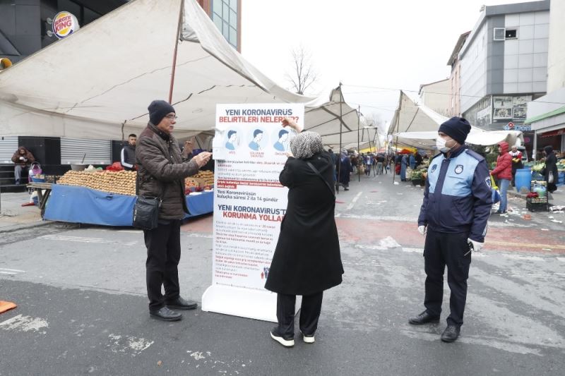 Pazarlarda korona virüs önlemi
