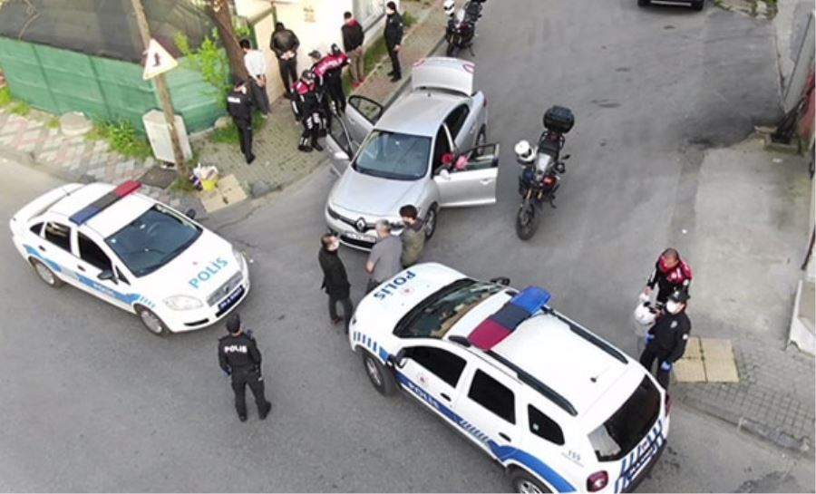 İstanbul’da polisin dur ihtarına uymayan şüpheli şahıslar drone yardımıyla yakalandı
