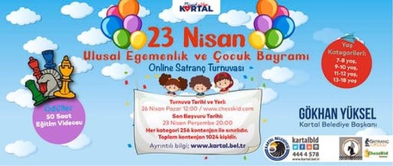 “23 Nisan Ulusal Egemenlik ve Çocuk Bayramı Online Satranç Turnuvası” başlıyor
