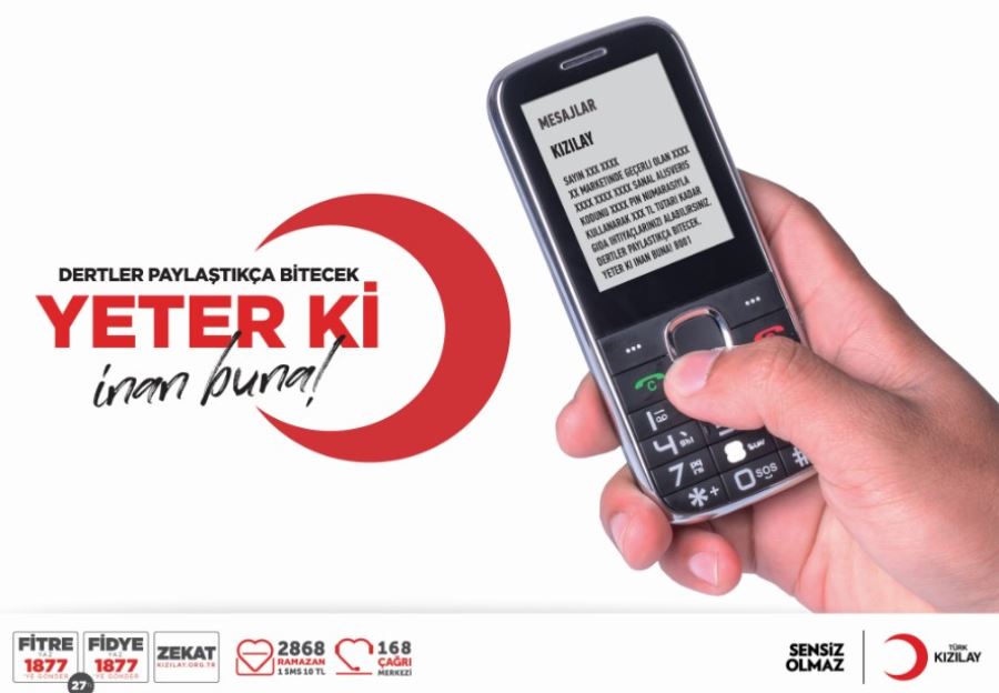 Kızılay’ın Ramazan Yardımı Sms Koduyla Telefonlara Gelecek