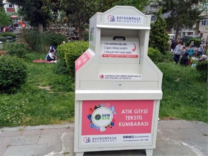 Bayrampaşa’da kıyafetler kumbarada birikiyor