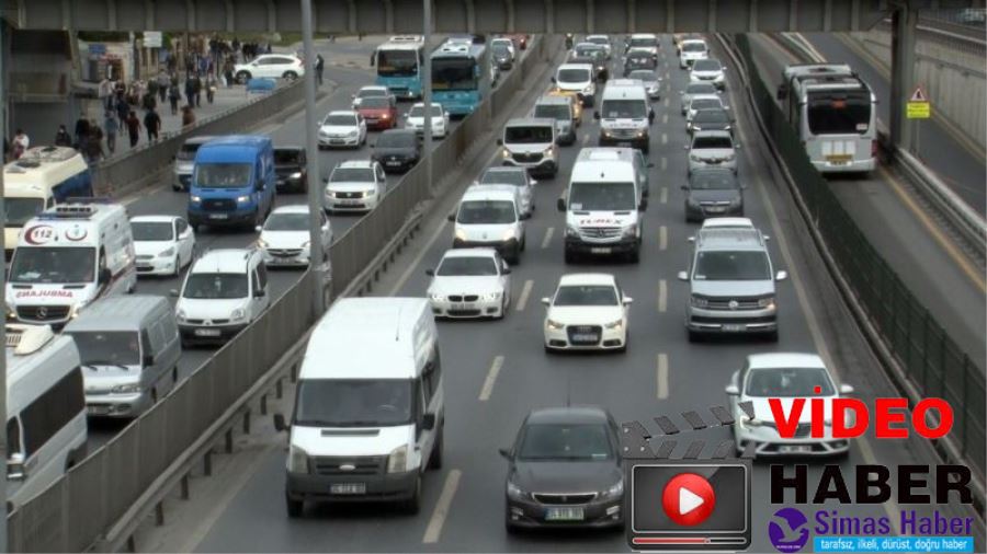 E5 kara yolundaki trafik yoğunluğu havadan görüntülendi