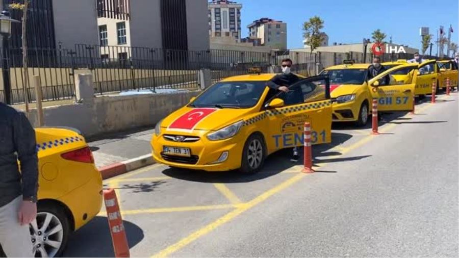 Sultanbeyli’de taksicilerden sağlıkçılara ücretsiz taşıma hizmeti