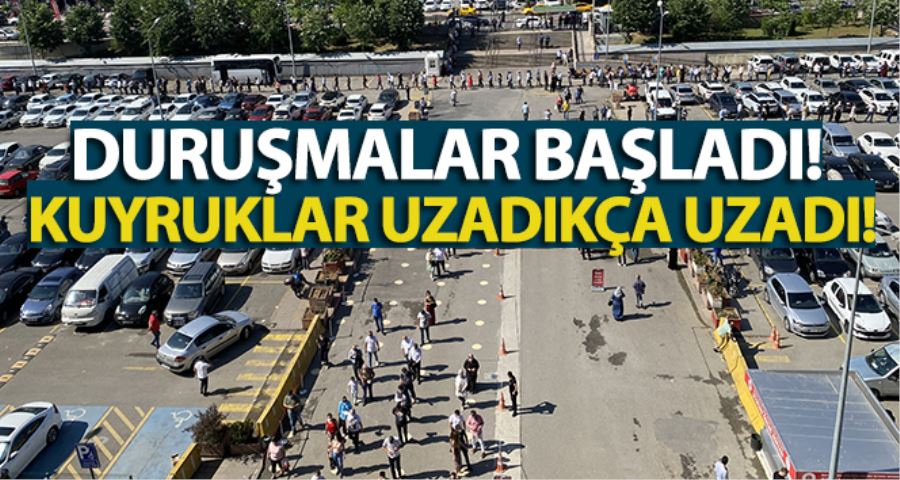 Duruşmaların başlamasıyla birlikte Kartal Adliyesi’nde metrelerce kuyruk oluştu