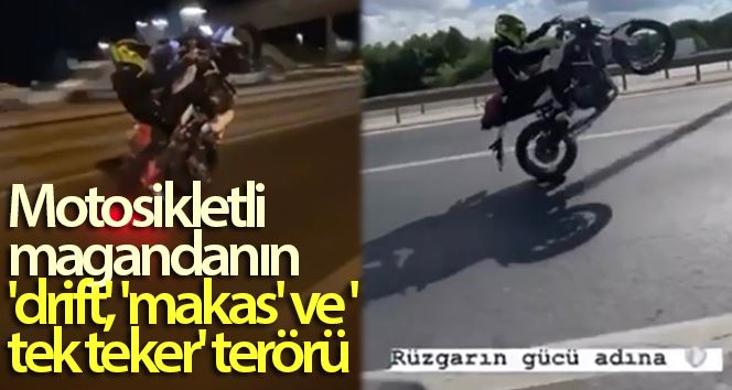 (Özel) İstanbul’da motosikletli magandanın “drift”, “makas” ve “tek teker” terörü kamerada