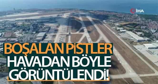 (ÖZEL) Seferler başlayınca Atatürk Havalimanı pistinde park eden uçaklar azaldı