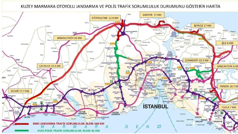 Kuzey Marmara Otoyolunun Trafik ve Asayiş hizmetleri Jandarma tarafından yürütülecek
