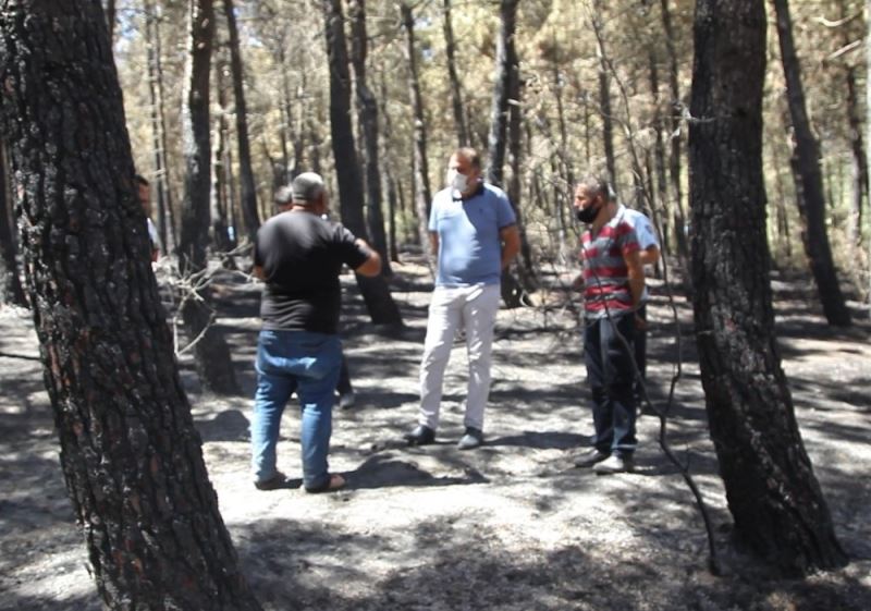 Kartal Belediye ekipleri Aydos’ta çıkan yangının söndürme çalışmalarına destek verdi
