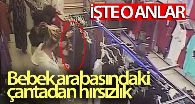 (Özel) Bebek arabasındaki çantadan hırsızlık kamerada