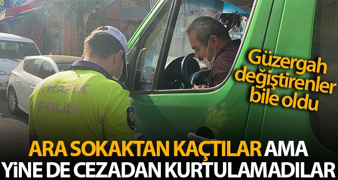 (Özel) Fazla ve ayakta yolcuyla ara sokaktan kaçan minibüs sürücülerine ceza