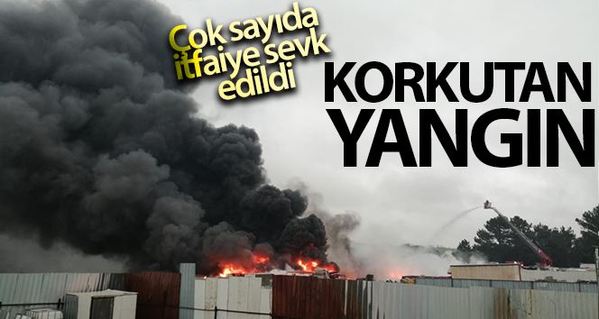 İstanbul Tuzla’da fabrika bahçesinde korkutan yangın