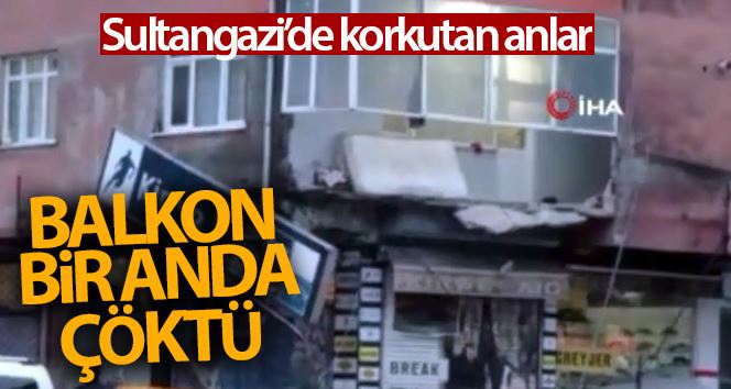 Sultangazi’de 5 katlı bir binanın balkonu çöktü