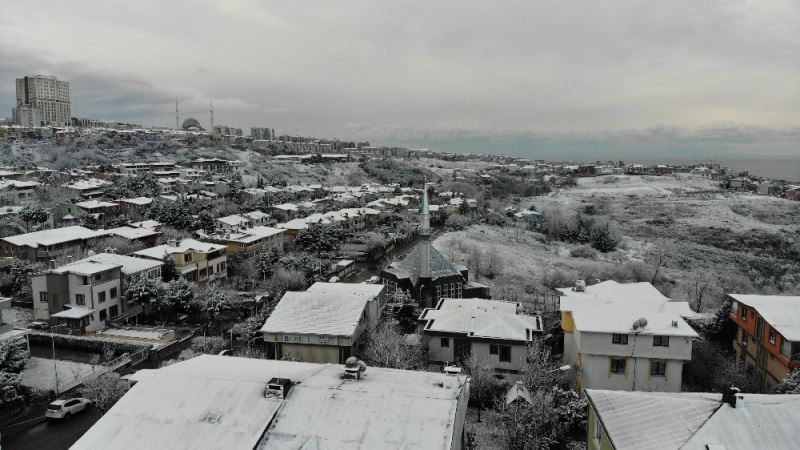 (Özel) Büyükçekmece’den kar manzaraları
