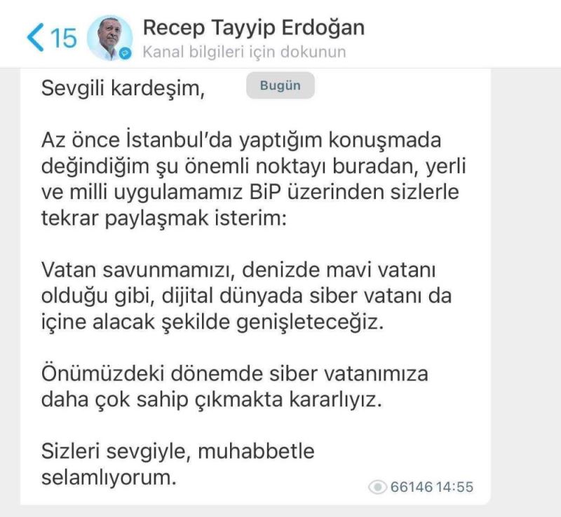 Cumhurbaşkanı Erdoğan “Siber vatana sahip çıkmakta kararlıyız”
