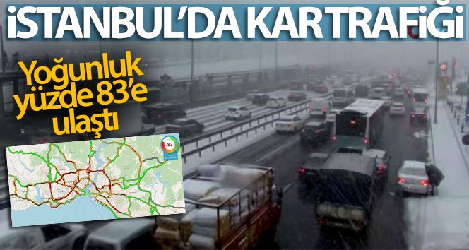 İstanbul’da kar trafiği, yoğunluk yüzde 80’e ulaştı