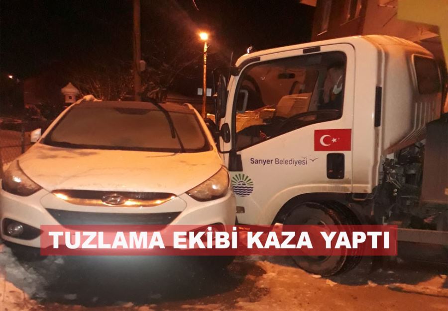 Pınar mahallesinde tuzlama ekibi kaza geçirdi