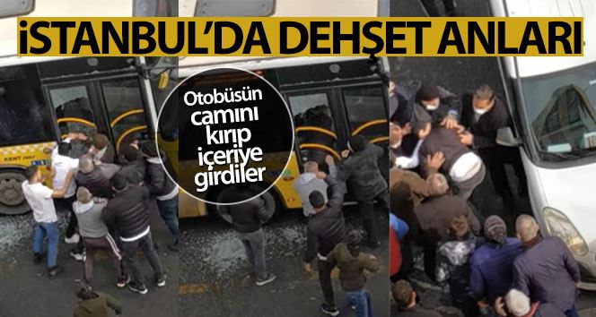 (Özel) İstanbul’da otobüsün camını kırıp şoförü ve oğlunu darp ettiler