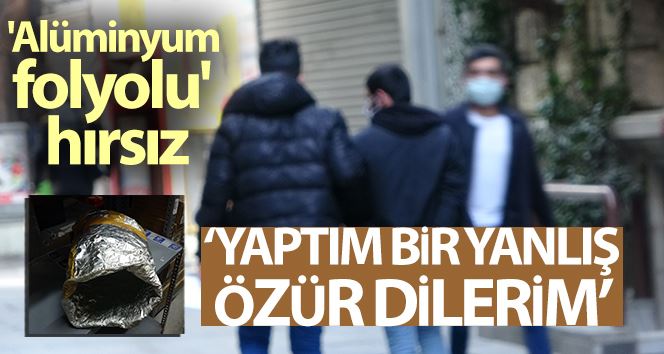 (Özel) Taksim’de “alüminyum folyolu” hırsıza suçüstü kamerada