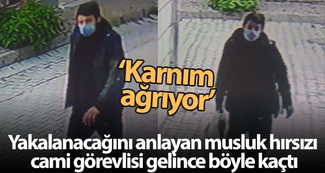 Avcılar’da musluk hırsızı cami görevlisi gelince ‘karnım ağrıyor’ numarası yaparak kaçtı