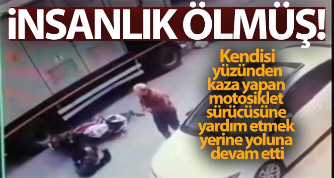 İnsanlık ölmüş dedirten motosiklet kazası kamerada