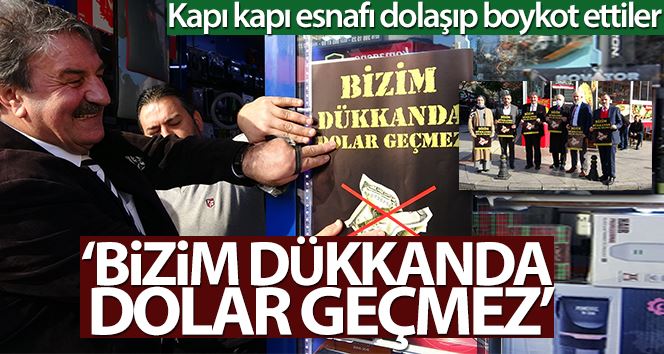 Pendik’te kapı kapı esnafı dolaşıp doları boykot ettiler