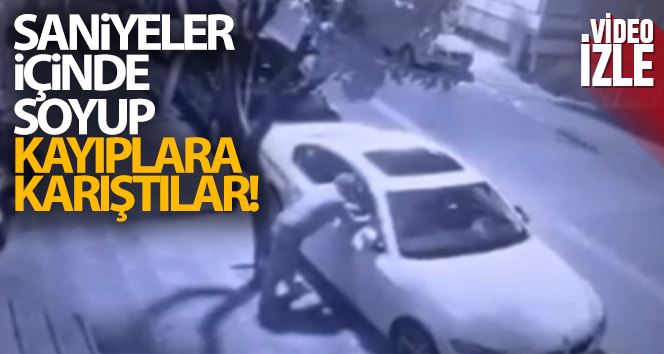 Lüks aracı saniyeler içinde soydular