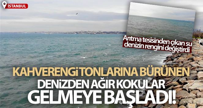 Kadıköy’de İSKİ’nin arıtma tesisinden bırakılan su denizin rengini değiştirdi