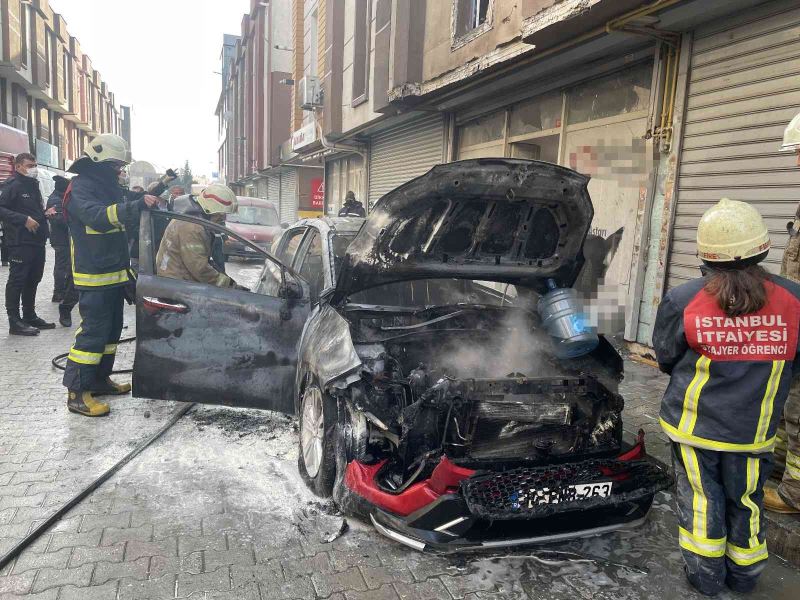 LPG tankı patlayan araç alev alev yandı
