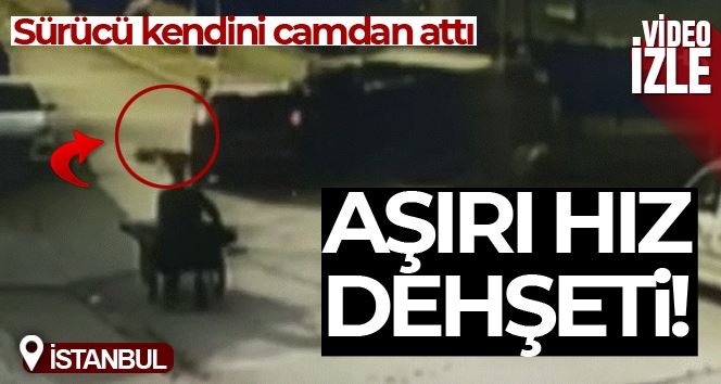 Ümraniye’de aşırı hız dehşeti: Kamyoneti önüne kattı, sürücü araçtan atladı