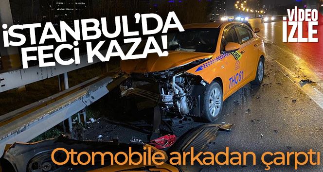 TEM Otoyolunda ticari taksi, sağ şeritte arıza yapan otomobile arkadan çarptı: 1’i ağır 2 yaralı