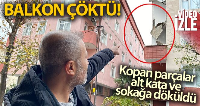 Güngören’de bir binanın 3’üncü katında bulunan balkon çöktü