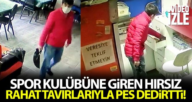 Sultangazi’de spor kulübüne giren hırsız rahatlığıyla pes dedirtti