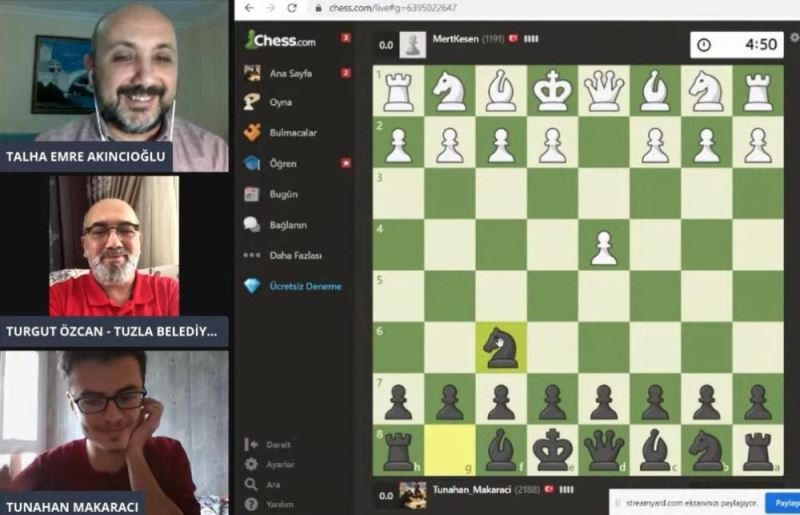 Tuzla’da online satranç turnuvasına yoğun ilgi
