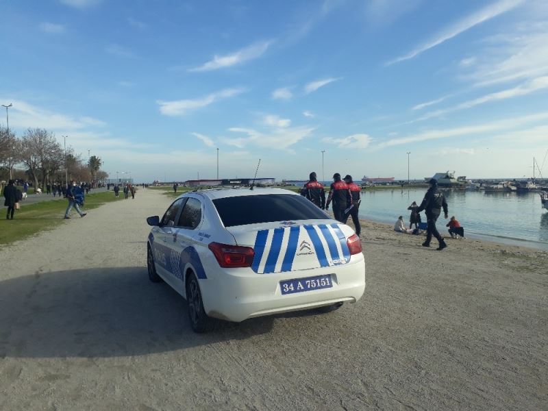 Yeşilköy Sahili’nde dronelu denetim