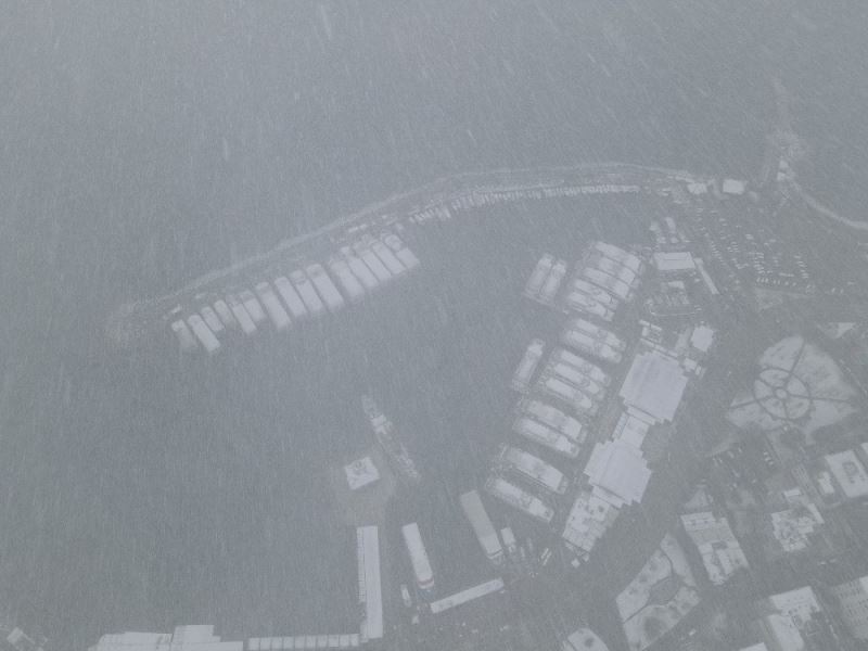 Beyaza bürünen Kadıköy havadan görüntülendi