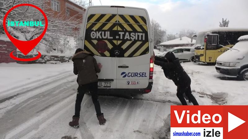 İstanbul’da etkili olan kar yağışında sürücüler zor anlar yaşadı