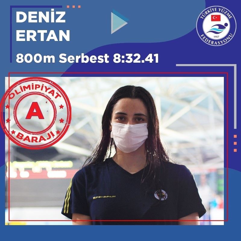 Deniz Ertan, 800 metre serbestte olimpiyat A barajını geçti
