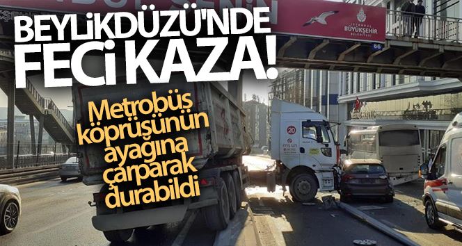 Hafriyat kamyonu iki araca çarptı, kısıtlama günü E-5 trafiği kilitlendi