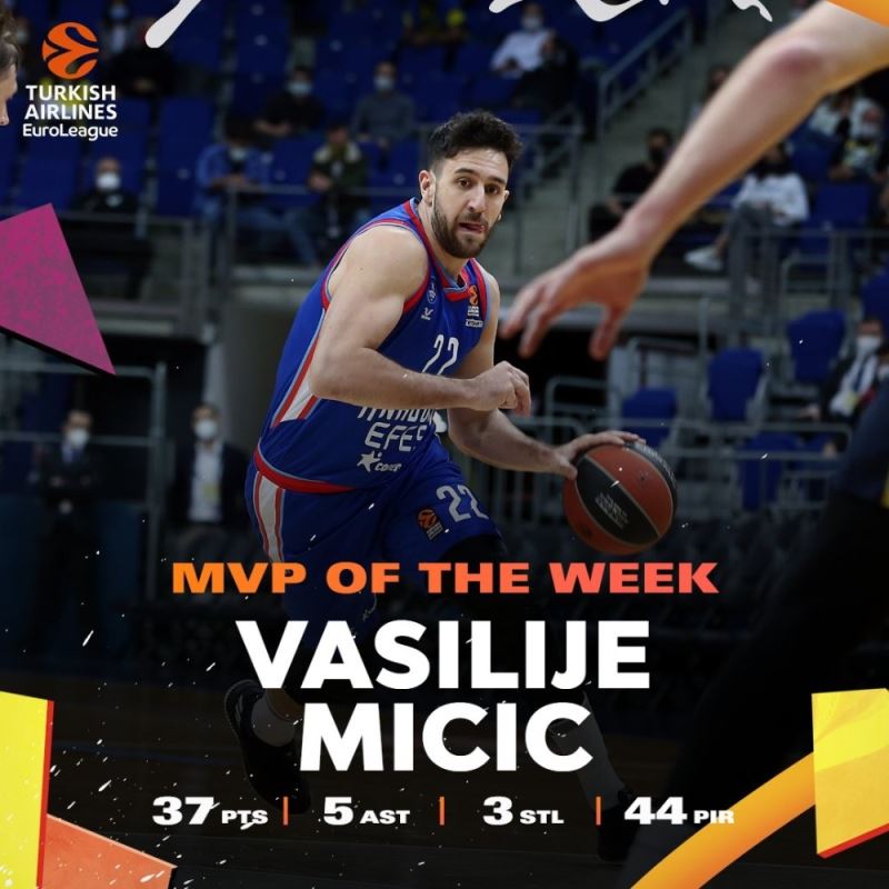 THY Euroleague’de haftanın MVP’si Vasilije Micic oldu
