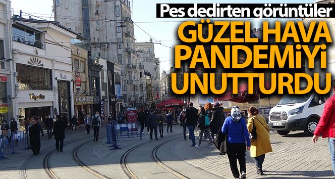 Güneşli havada vatandaşlar Taksim Meydanı’na akın etti