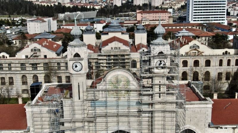 (Özel) Mekteb-i Tıbbiye-i Şahane’deki restorasyon çalışmaları havadan görüntülendi
