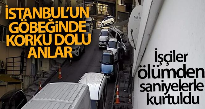 (Özel) İstanbul’un göbeğinde korku dolu anlar: İşçiler ölümden saniyelerle kurtuldu